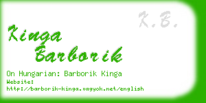 kinga barborik business card